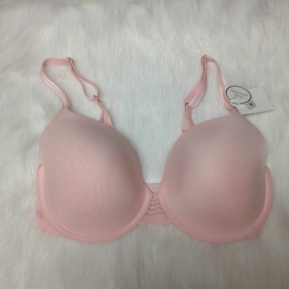 Le Mystere Second Skin Back Smoother Underwire Bra Pink Chiffon 32DDD/F NWT
